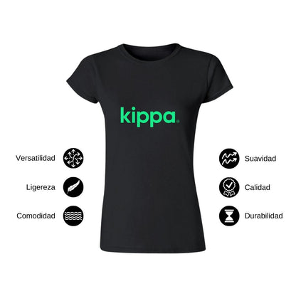 Playera Manga Corta Mujer Negro Personalizable Logo