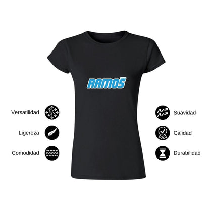 Playera Manga Corta Mujer Negro Personalizable Logo
