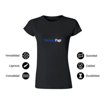 Playera Manga Corta Mujer Negro Personalizable Logo