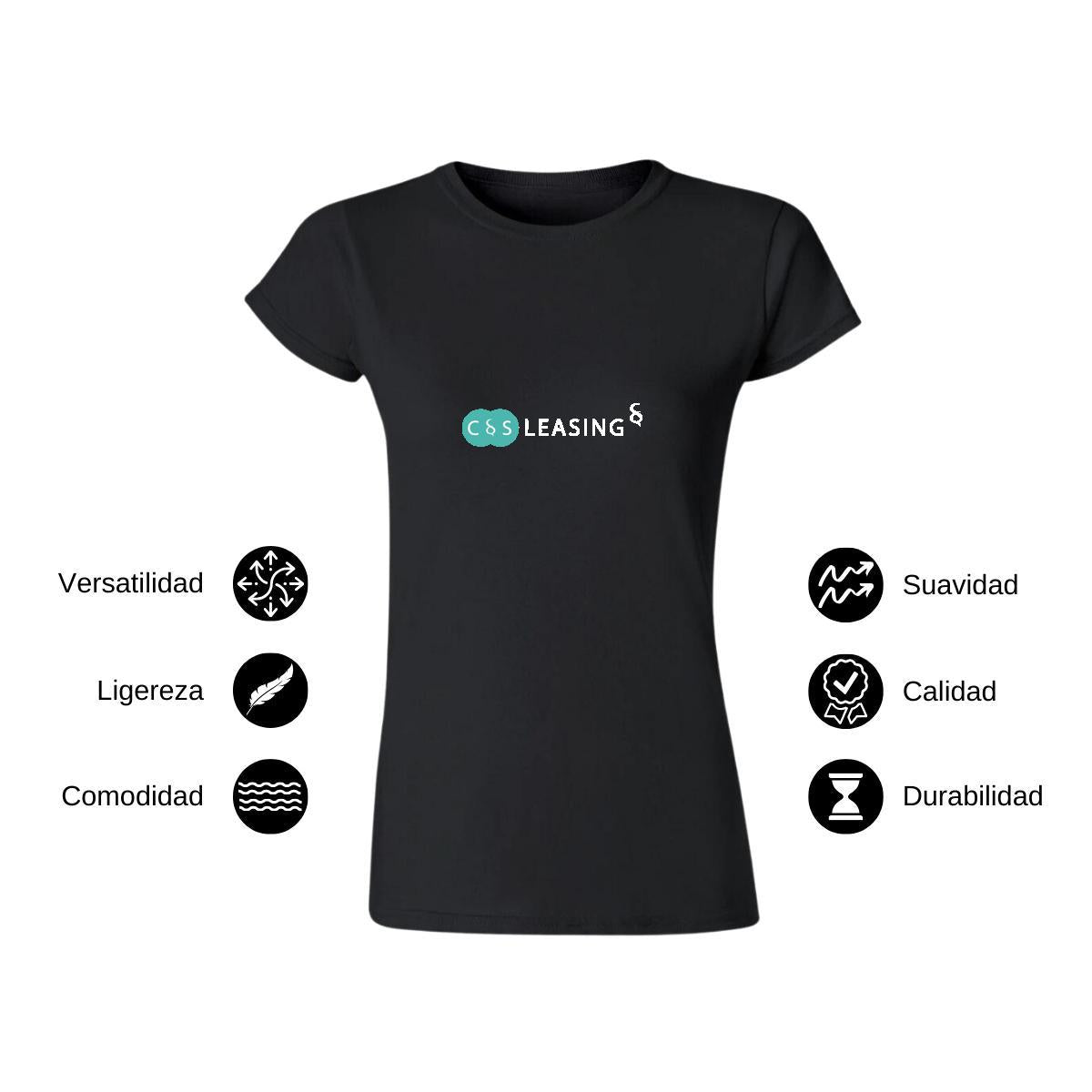 Playera Manga Corta Mujer Negro Personalizable Logo