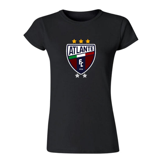 Playera Manga Corta Mujer Negro Personalizable Logo