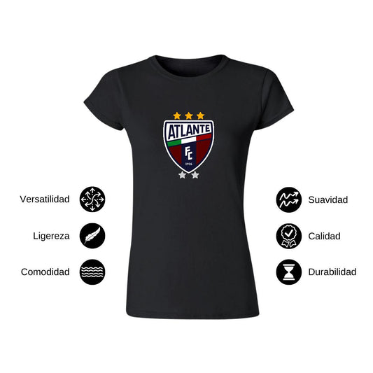 Playera Manga Corta Mujer Negro Personalizable Logo