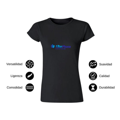Playera Manga Corta Mujer Negro Personalizable Logo