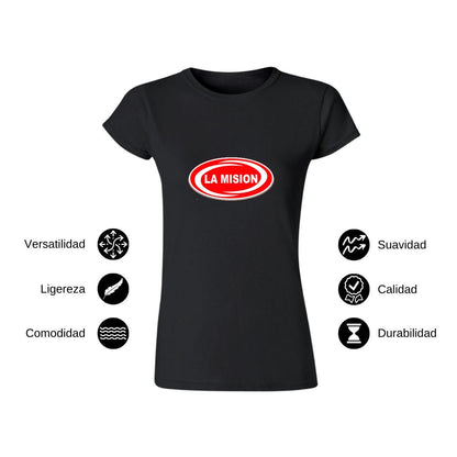 Playera Manga Corta Mujer Negro Personalizable Logo