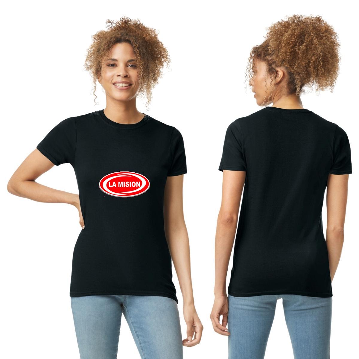 Playera Manga Corta Mujer Negro Personalizable Logo