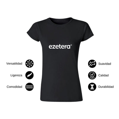 Playera Manga Corta Mujer Negro Personalizable Logo