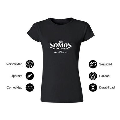 Playera Manga Corta Mujer Negro Personalizable Logo