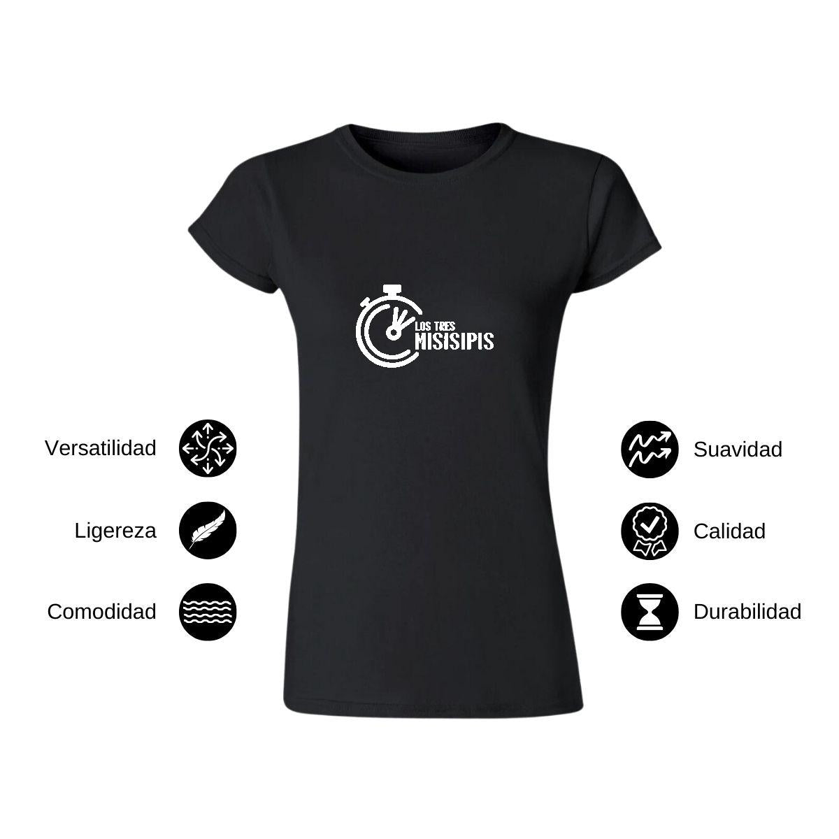 Playera Manga Corta Mujer Negro Personalizable Logo