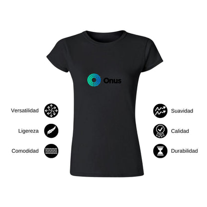 Playera Manga Corta Mujer Negro Personalizable Logo