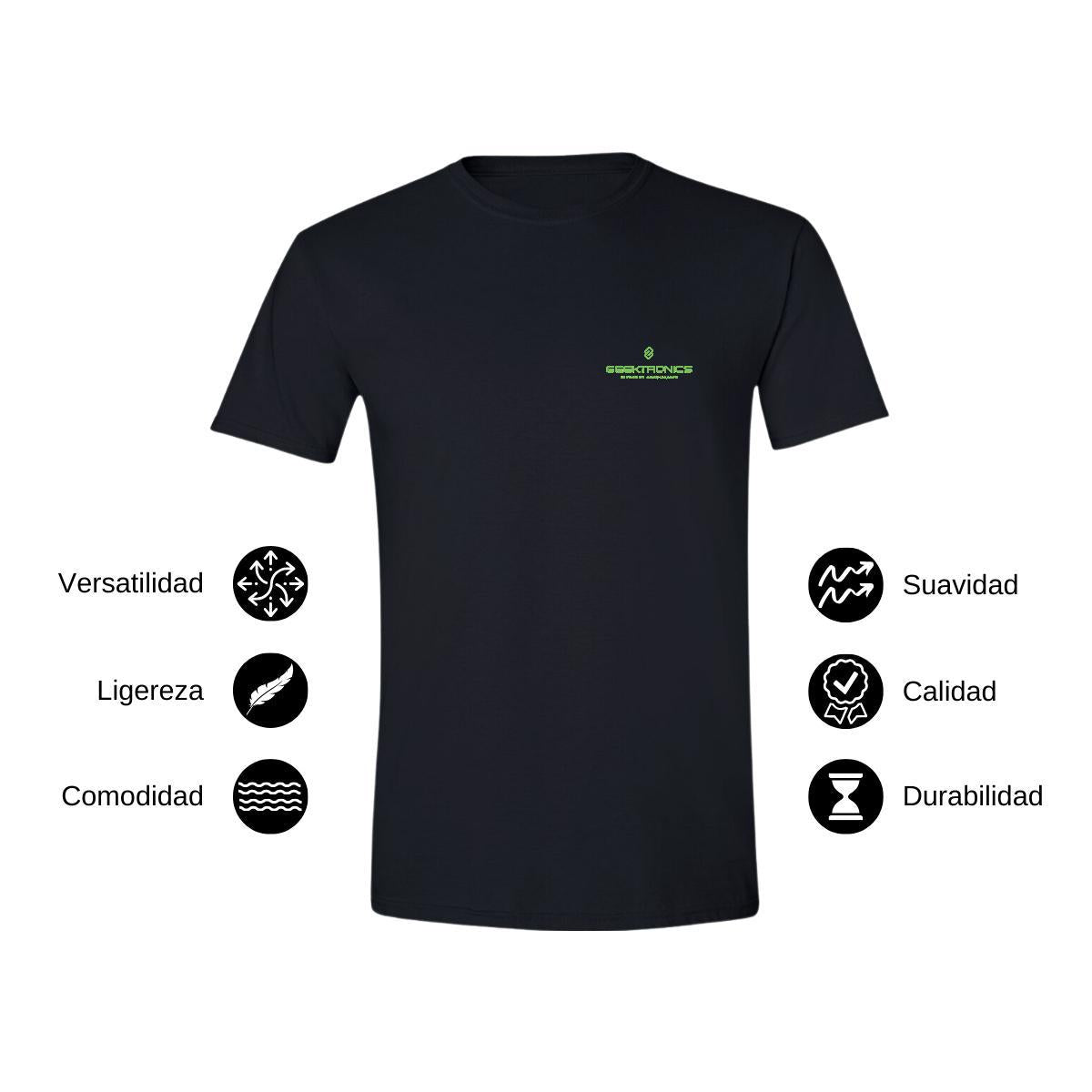 Playera Manga Corta Hombre Negro Personalizable Escudo