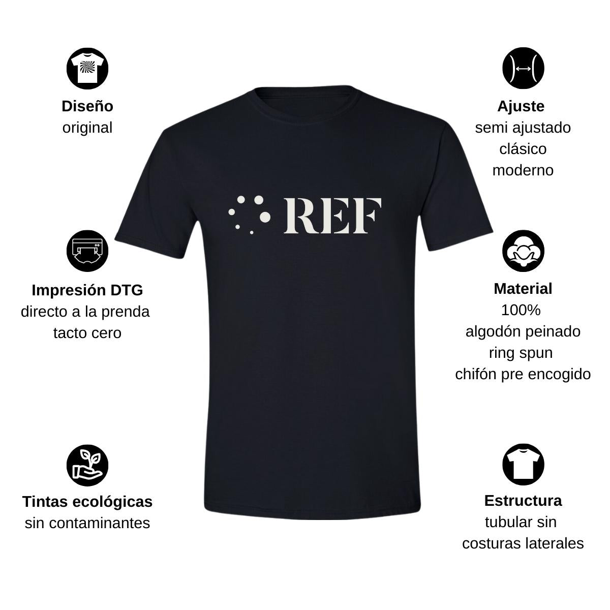 Playera Manga Corta Hombre Negro Personalizable Logo