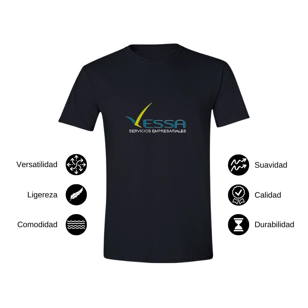 Playera Manga Corta Hombre Negro Personalizable Logo