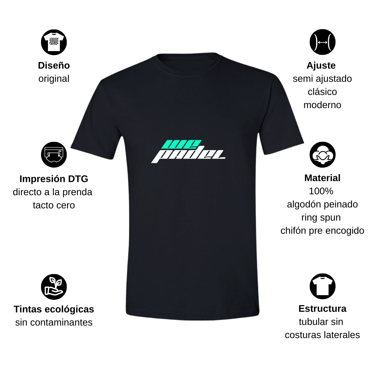 Playera Manga Corta Hombre Negro Personalizable Logo
