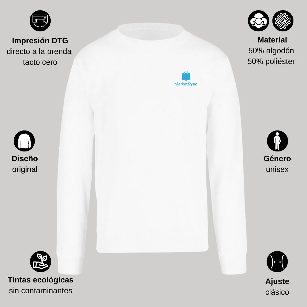 Sudadera Unisex Blanco Personalizable Escudo