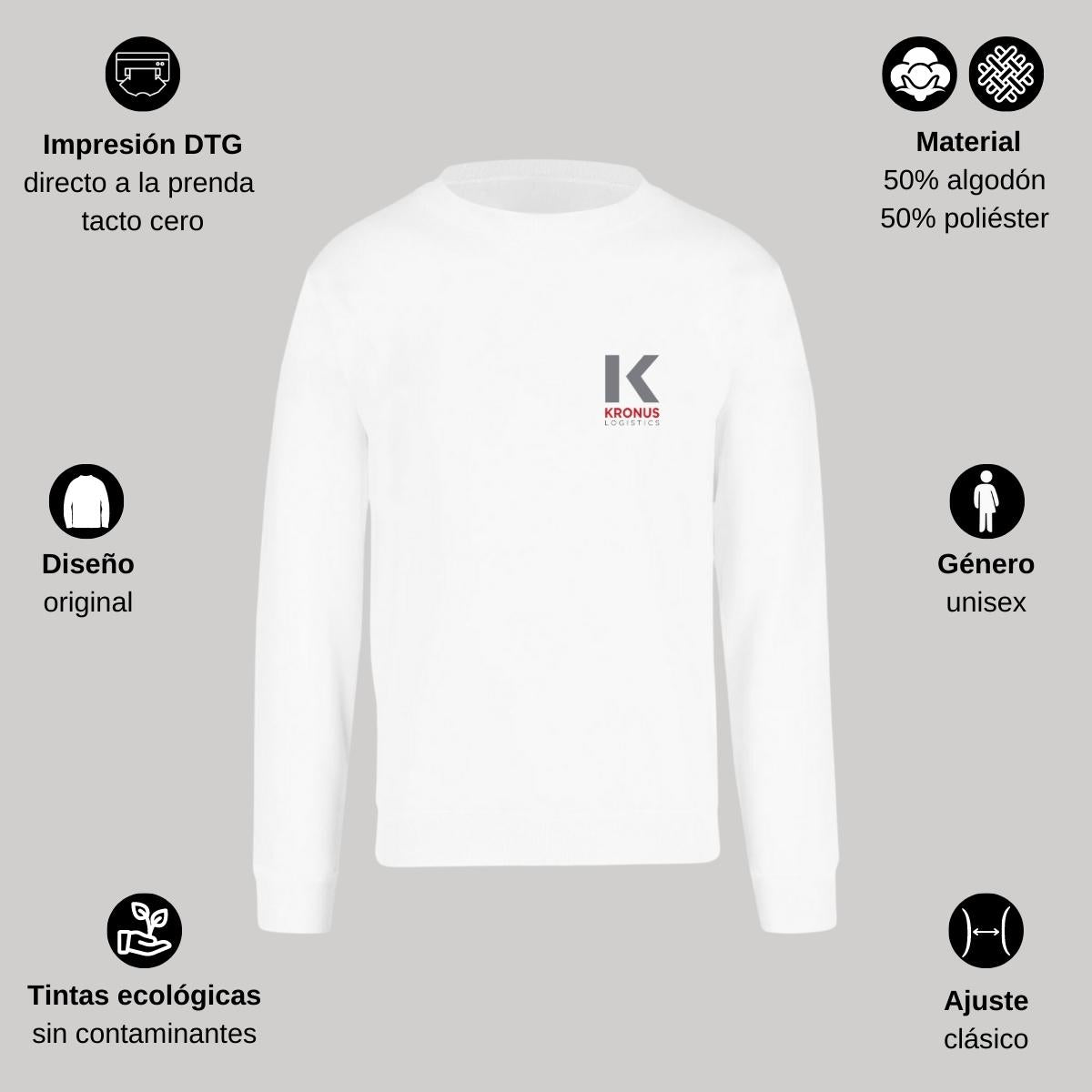 Sudadera Unisex Blanco Personalizable Escudo