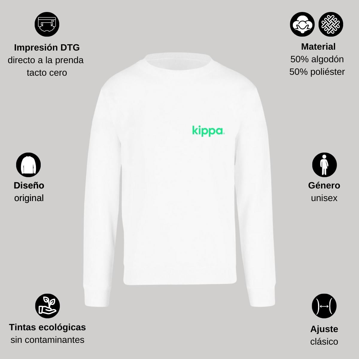 Sudadera Unisex Blanco Personalizable Escudo