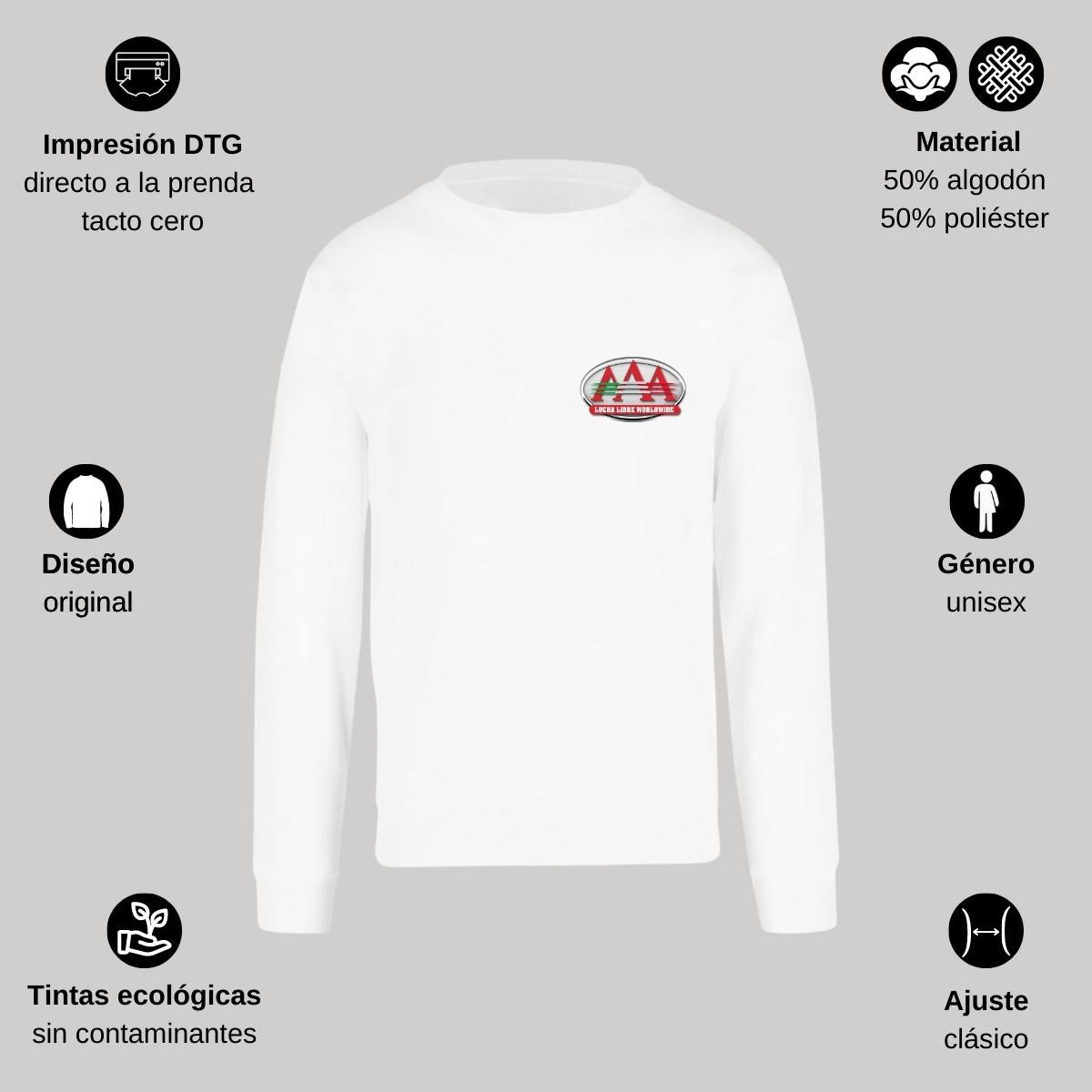Sudadera Unisex Blanco Personalizable Escudo
