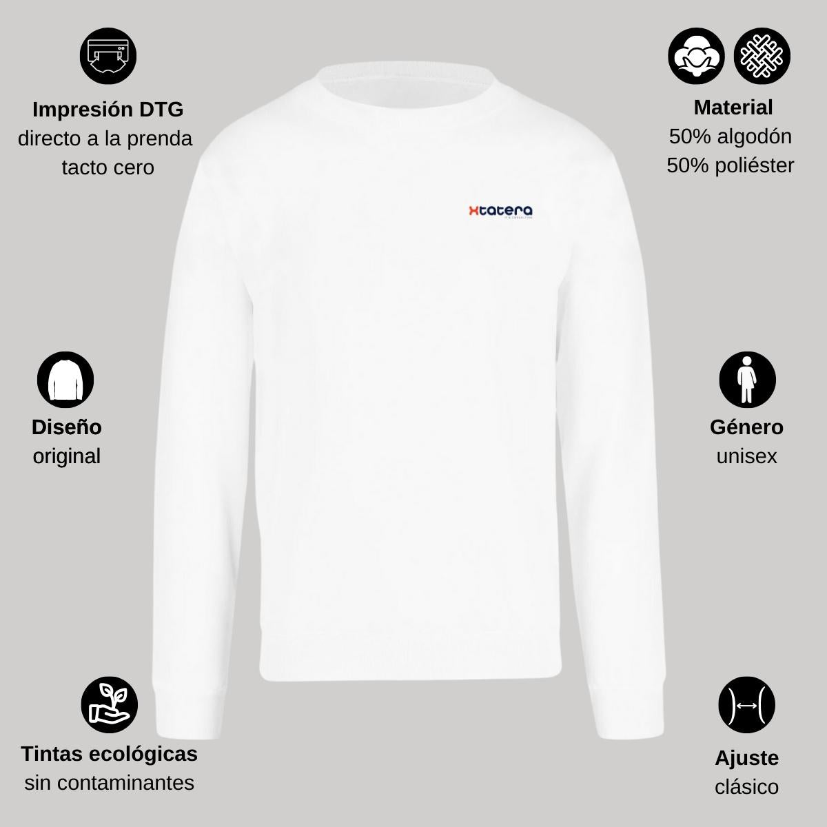 Sudadera Unisex Blanco Personalizable Escudo