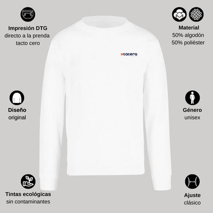 Sudadera Unisex Blanco Personalizable Escudo