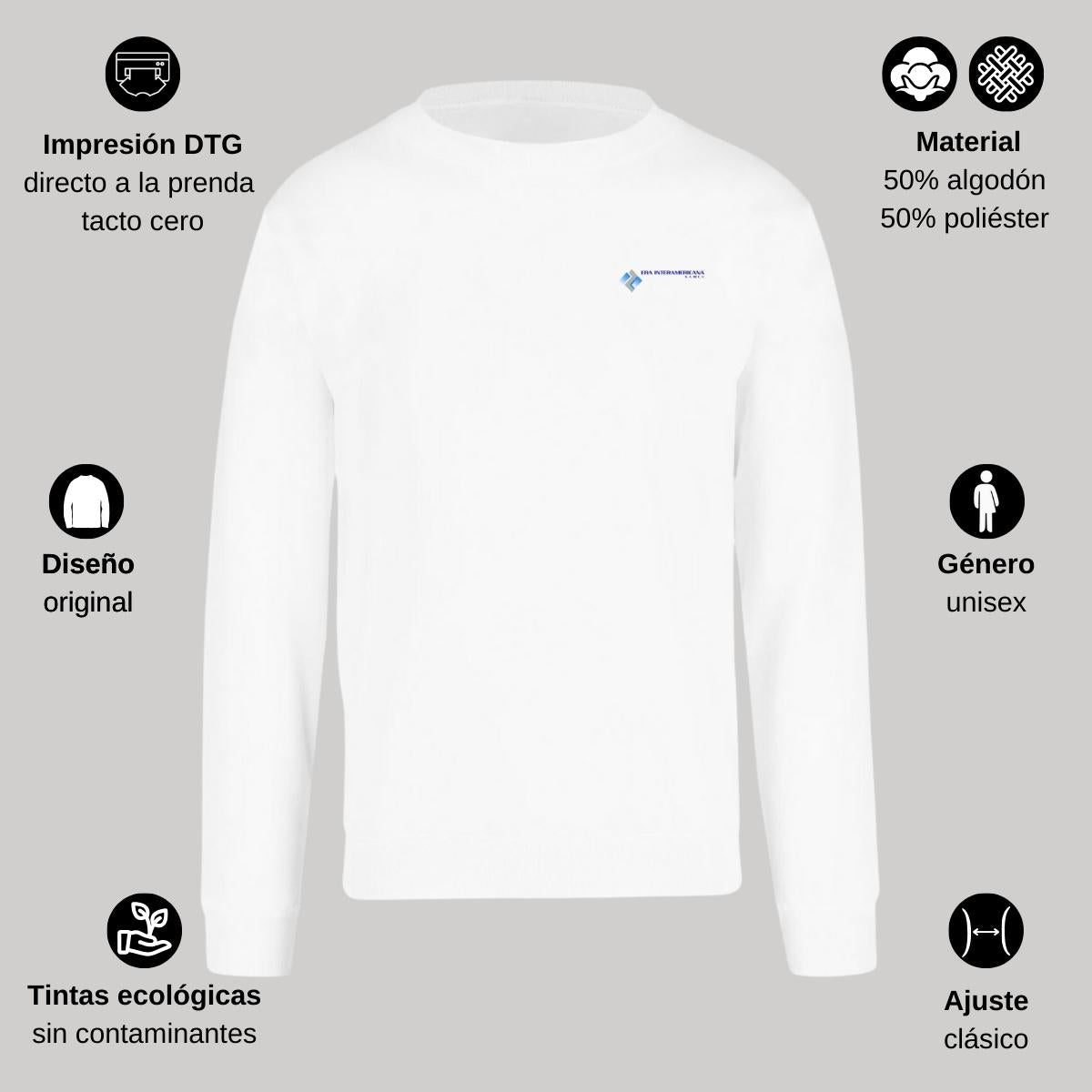 Sudadera Unisex Blanco Personalizable Escudo