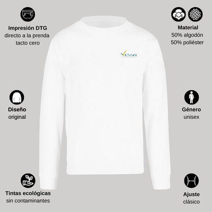 Sudadera Unisex Blanco Personalizable Escudo