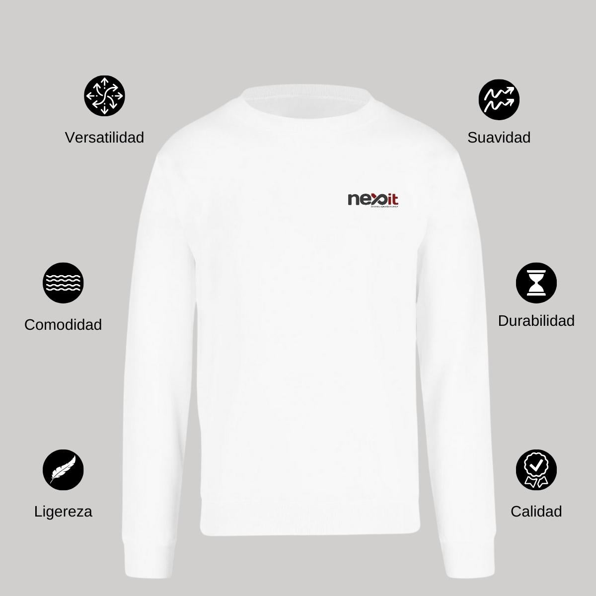 Sudadera Unisex Blanco Personalizable Escudo