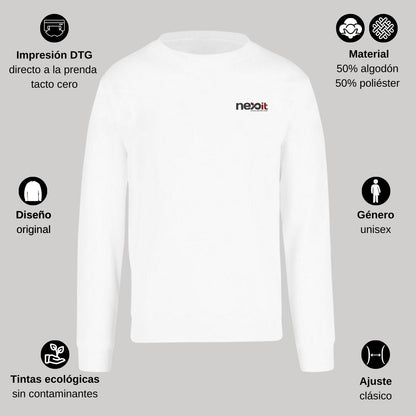 Sudadera Unisex Blanco Personalizable Escudo