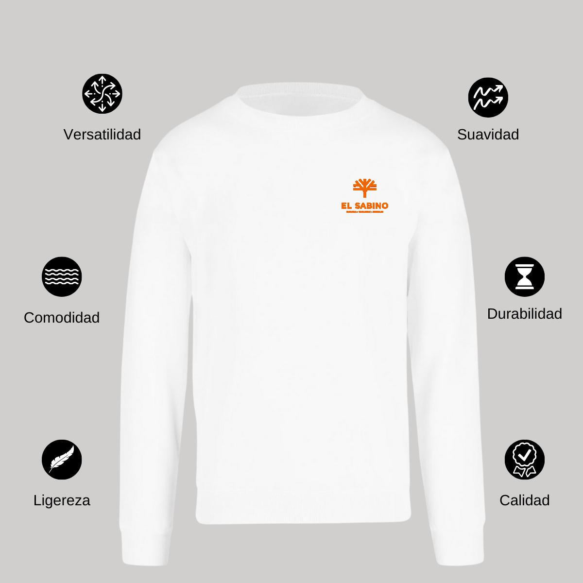 Sudadera Unisex Blanco Personalizable Escudo