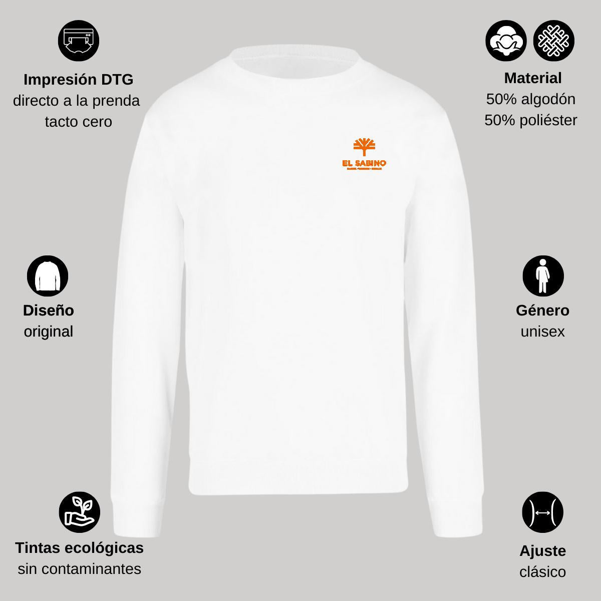 Sudadera Unisex Blanco Personalizable Escudo