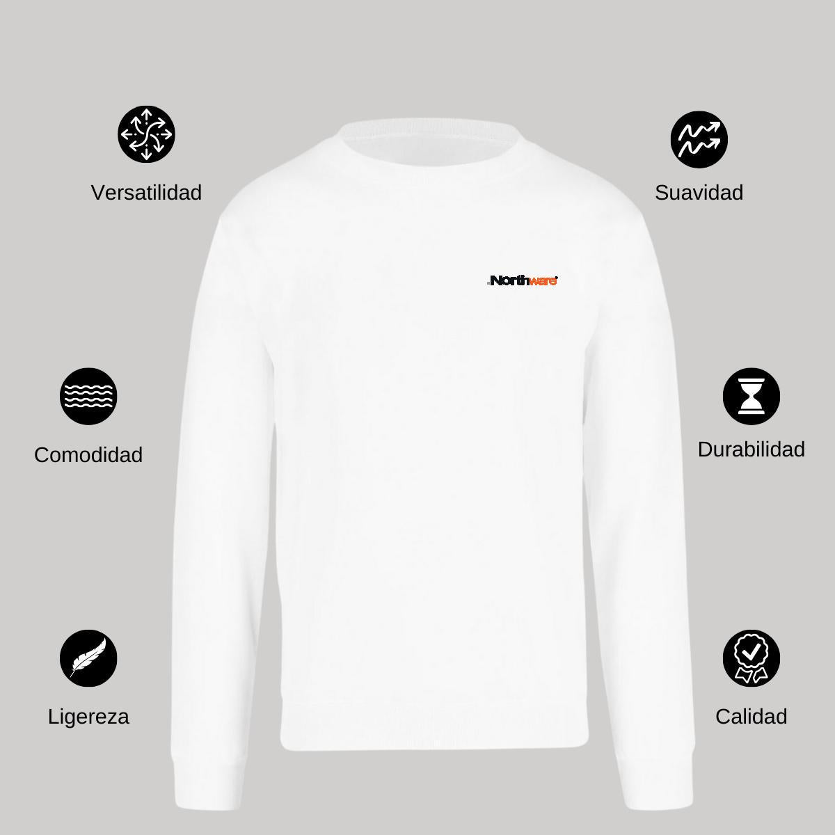 Sudadera Unisex Blanco Personalizable Escudo