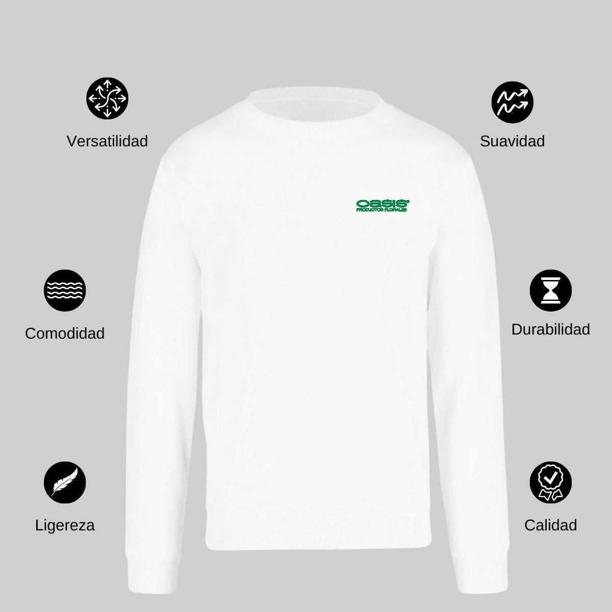 Sudadera Unisex Blanco Personalizable Escudo