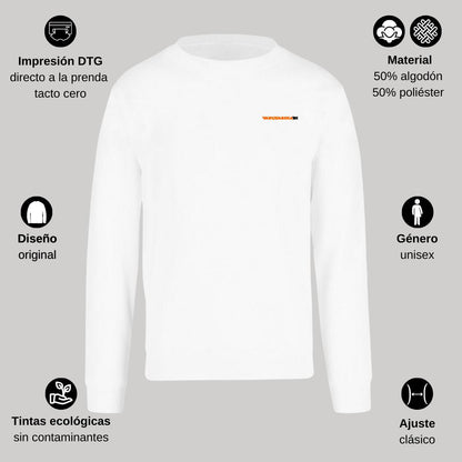 Sudadera Unisex Blanco Personalizable Escudo