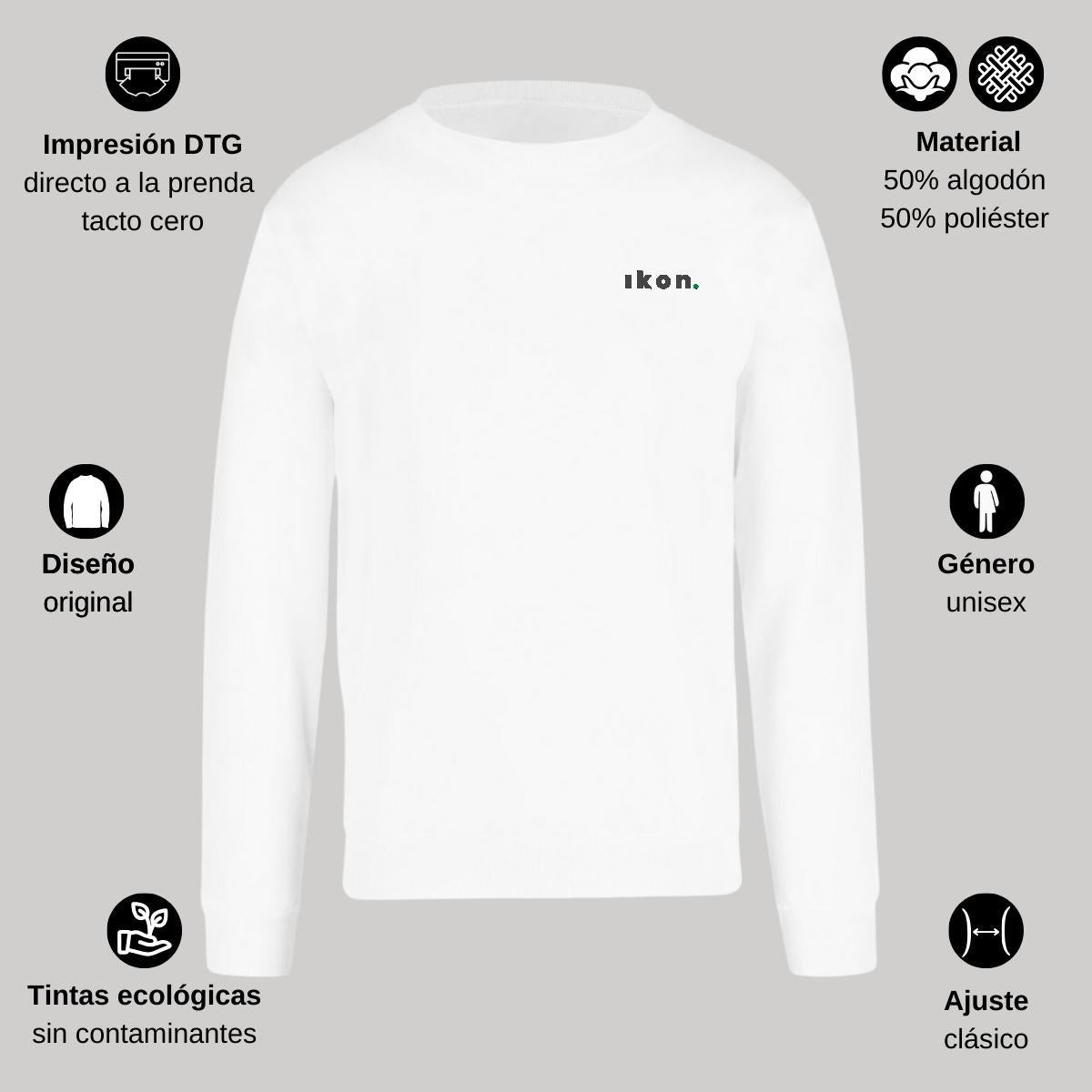 Sudadera Unisex Blanco Personalizable Escudo