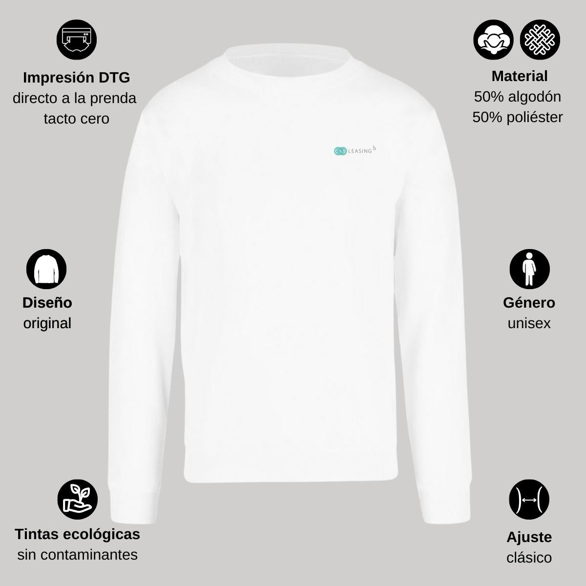 Sudadera Unisex Blanco Personalizable Escudo