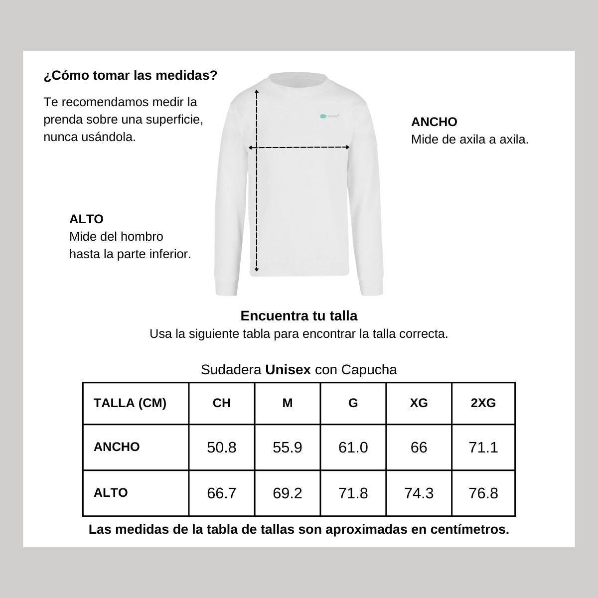 Sudadera c/Capucha Unisex Blanco Personalizable Escudo
