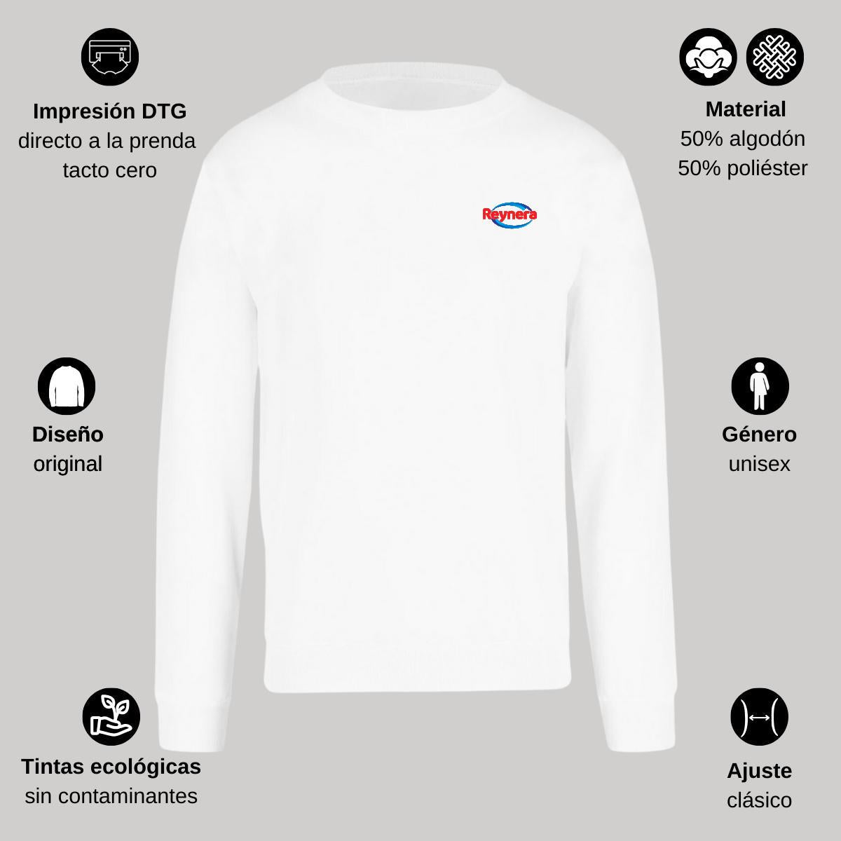 Sudadera Unisex Blanco Personalizable Escudo