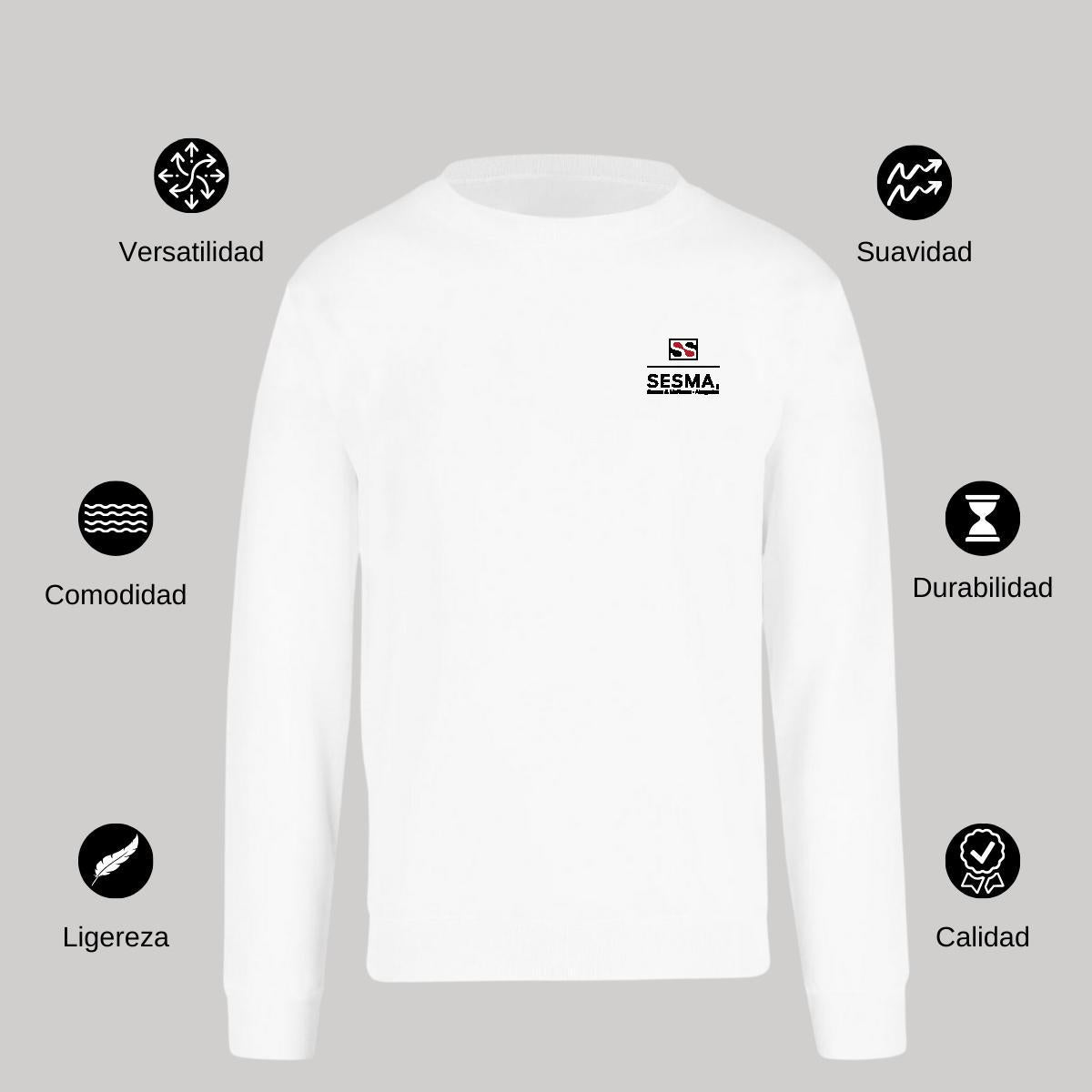 Sudadera Unisex Blanco Personalizable Escudo