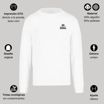 Sudadera Unisex Blanco Personalizable Escudo