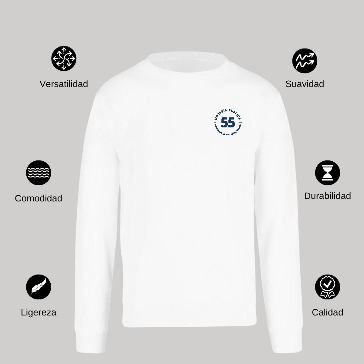 Sudadera Unisex Blanco Personalizable Escudo