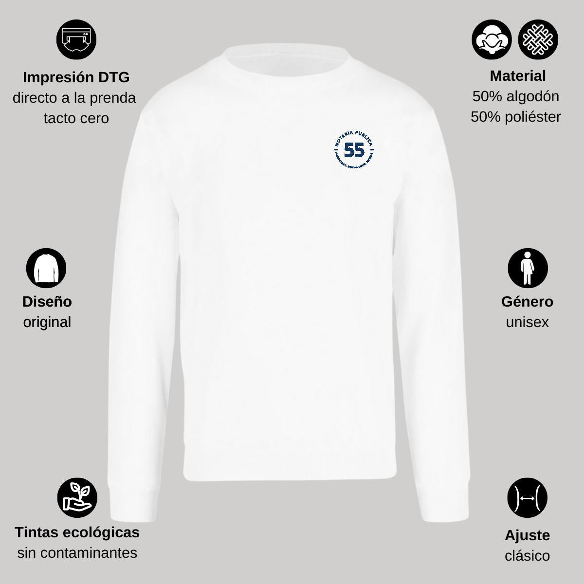 Sudadera Unisex Blanco Personalizable Escudo