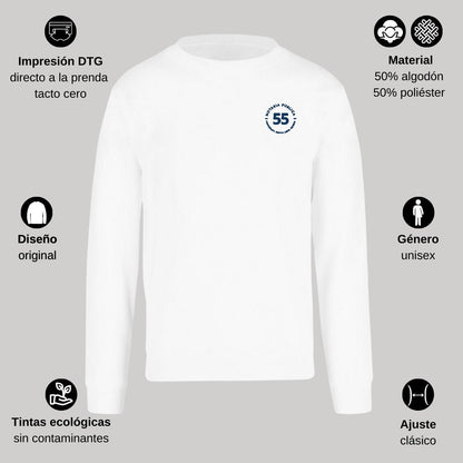 Sudadera Unisex Blanco Personalizable Escudo