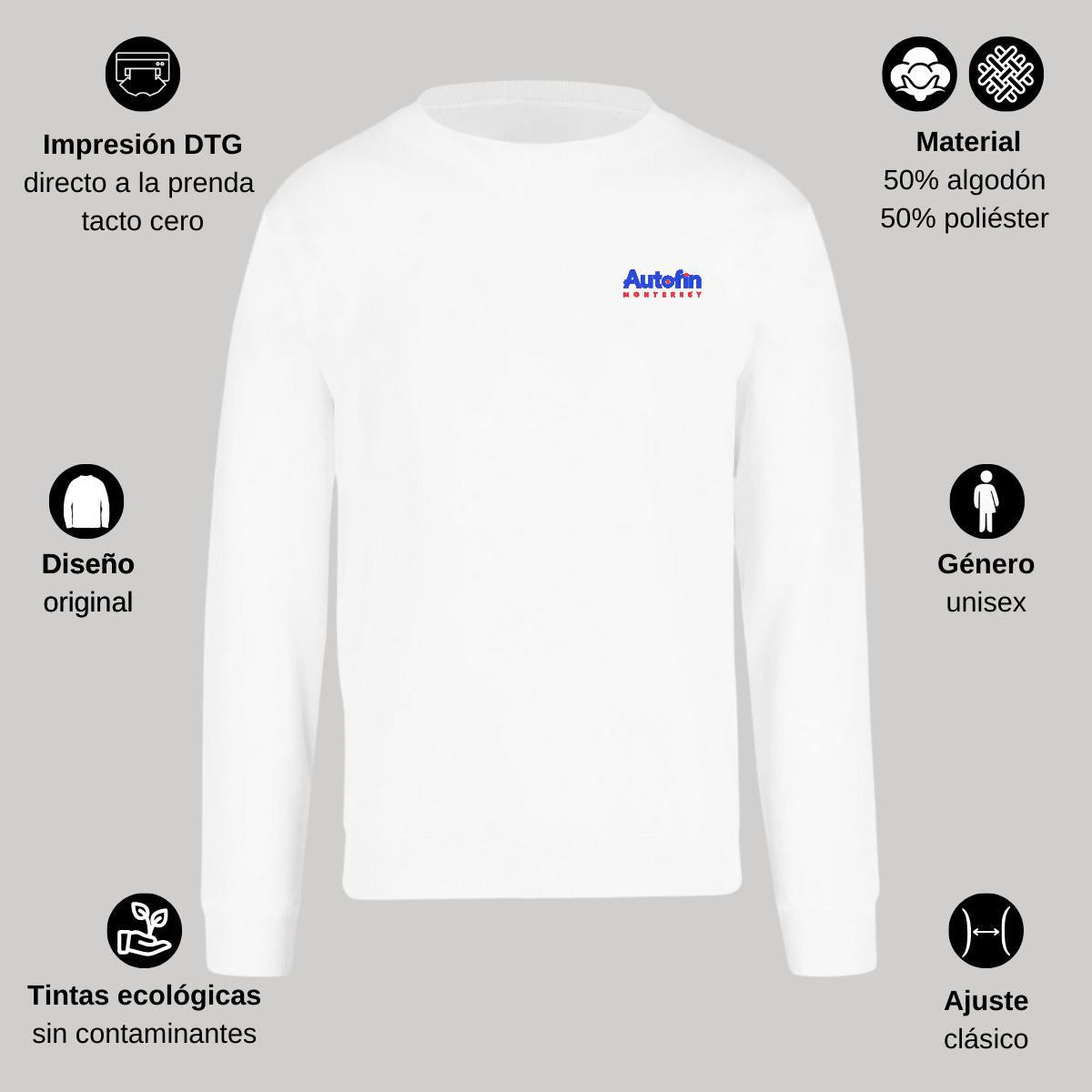 Sudadera Unisex Blanco Personalizable Escudo