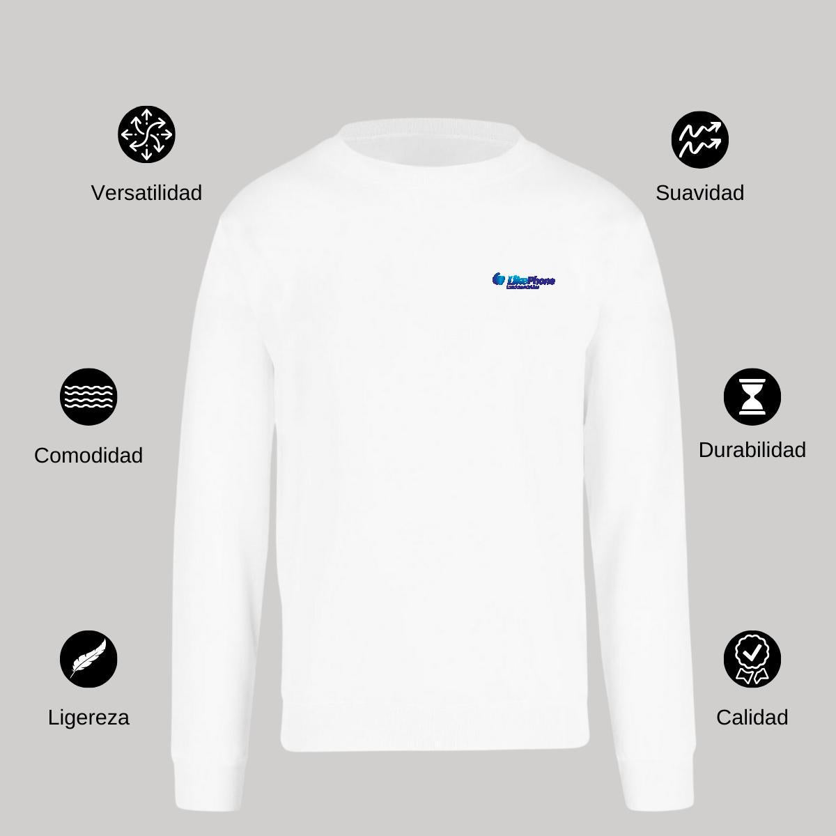Sudadera Unisex Blanco Personalizable Escudo