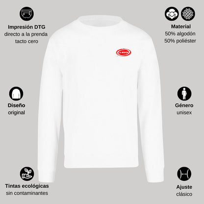 Sudadera Unisex Blanco Personalizable Escudo