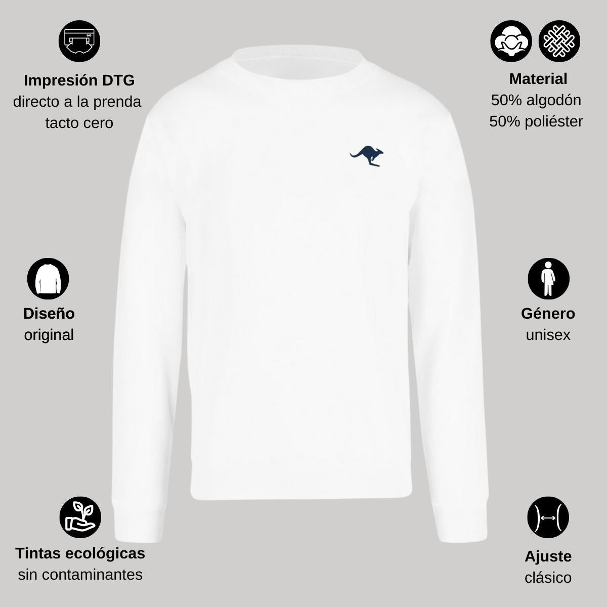 Sudadera Unisex Blanco Personalizable Escudo