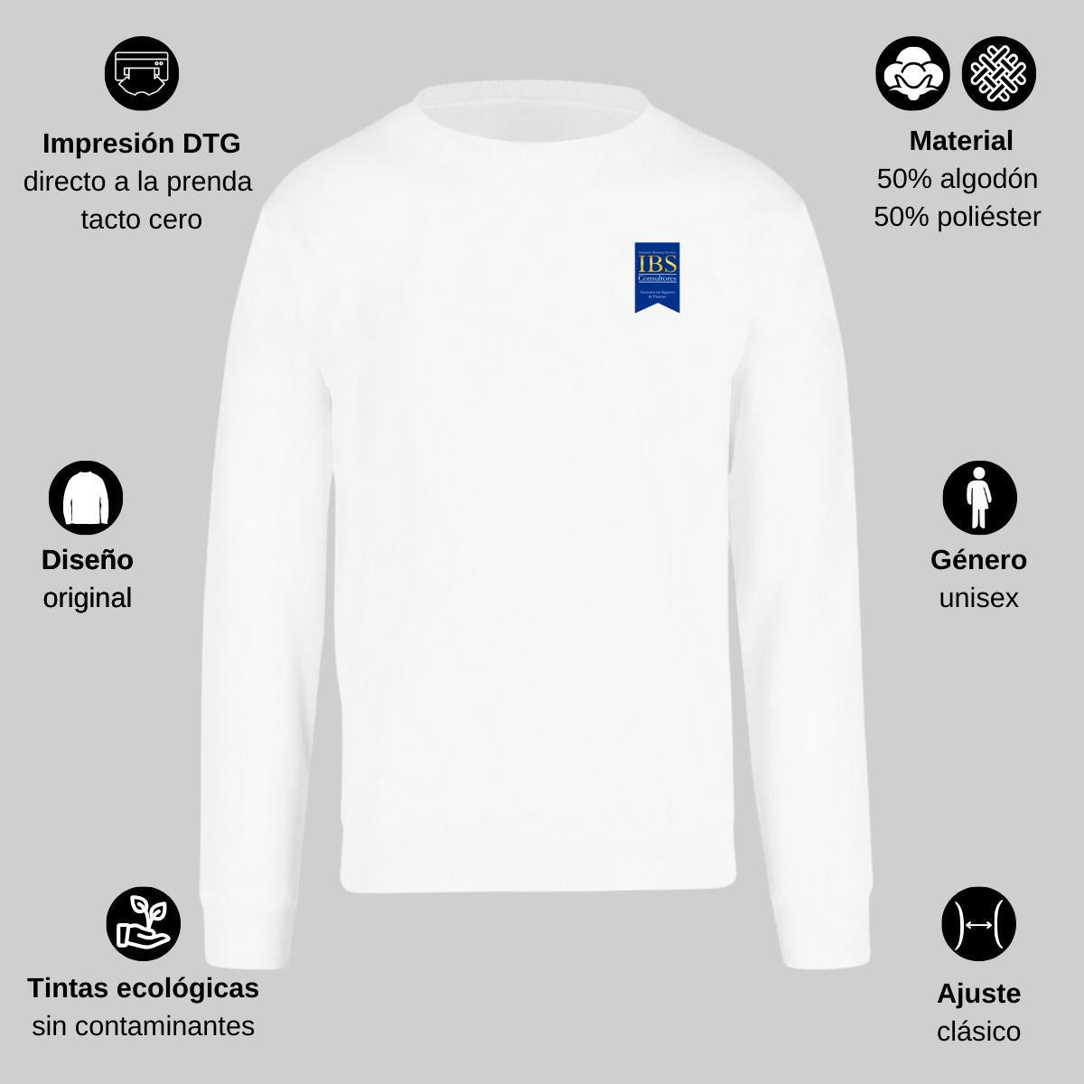 Sudadera Unisex Blanco Personalizable Escudo