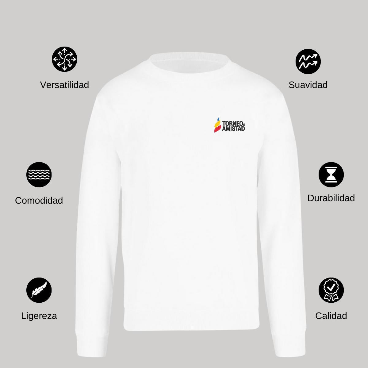 Sudadera Unisex Blanco Personalizable Escudo