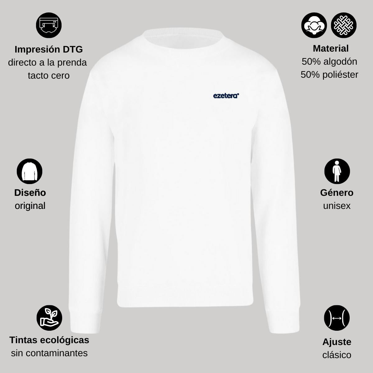 Sudadera Unisex Blanco Personalizable Escudo