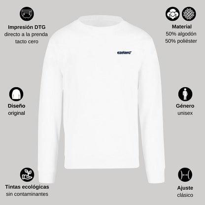 Sudadera Unisex Blanco Personalizable Escudo