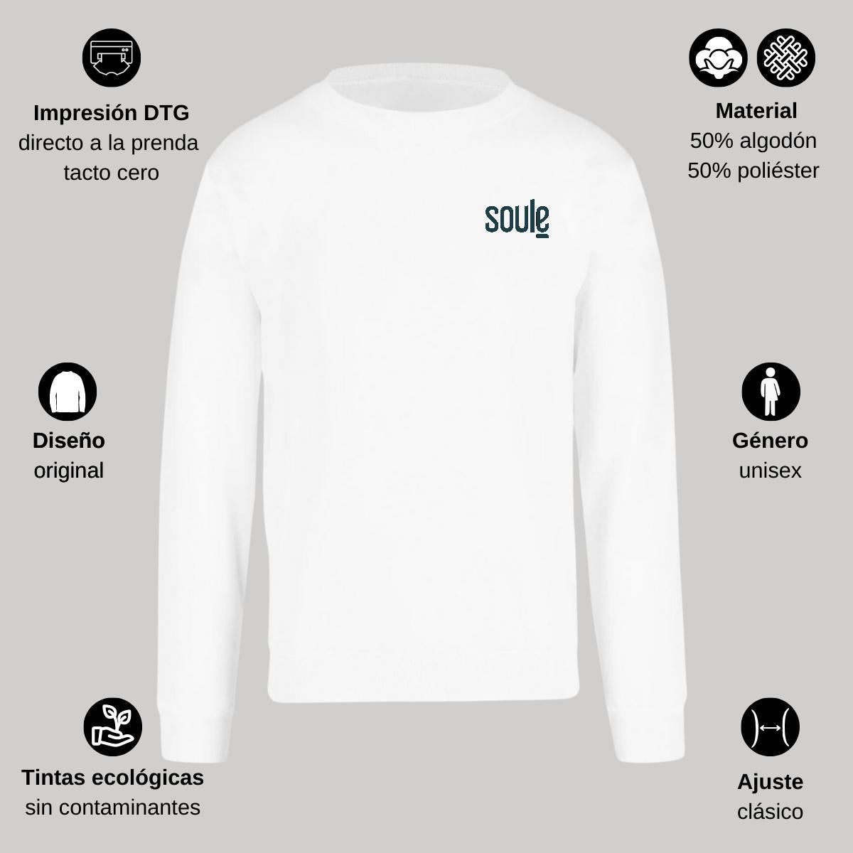 Sudadera Unisex Blanco Personalizable Escudo
